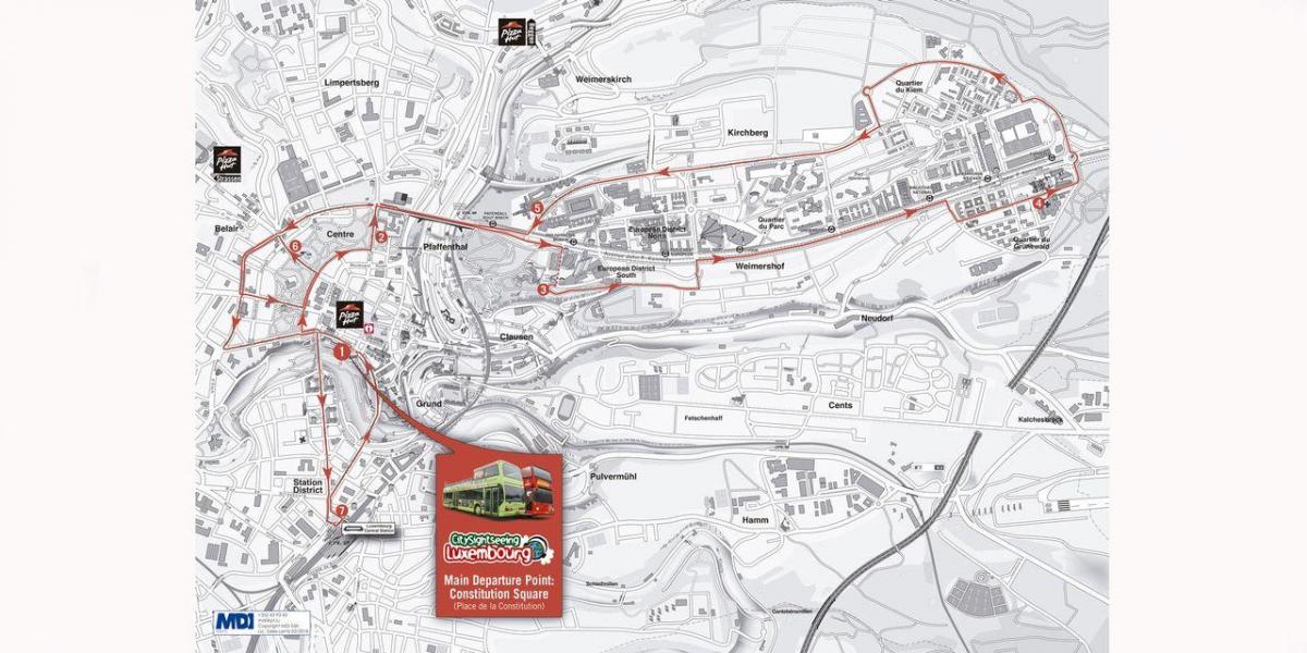 mapa ng hop sa hop-off ang Luxembourg