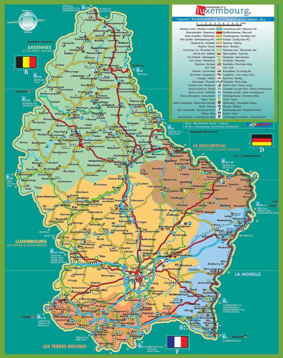 Luxembourg atraksyon mapa