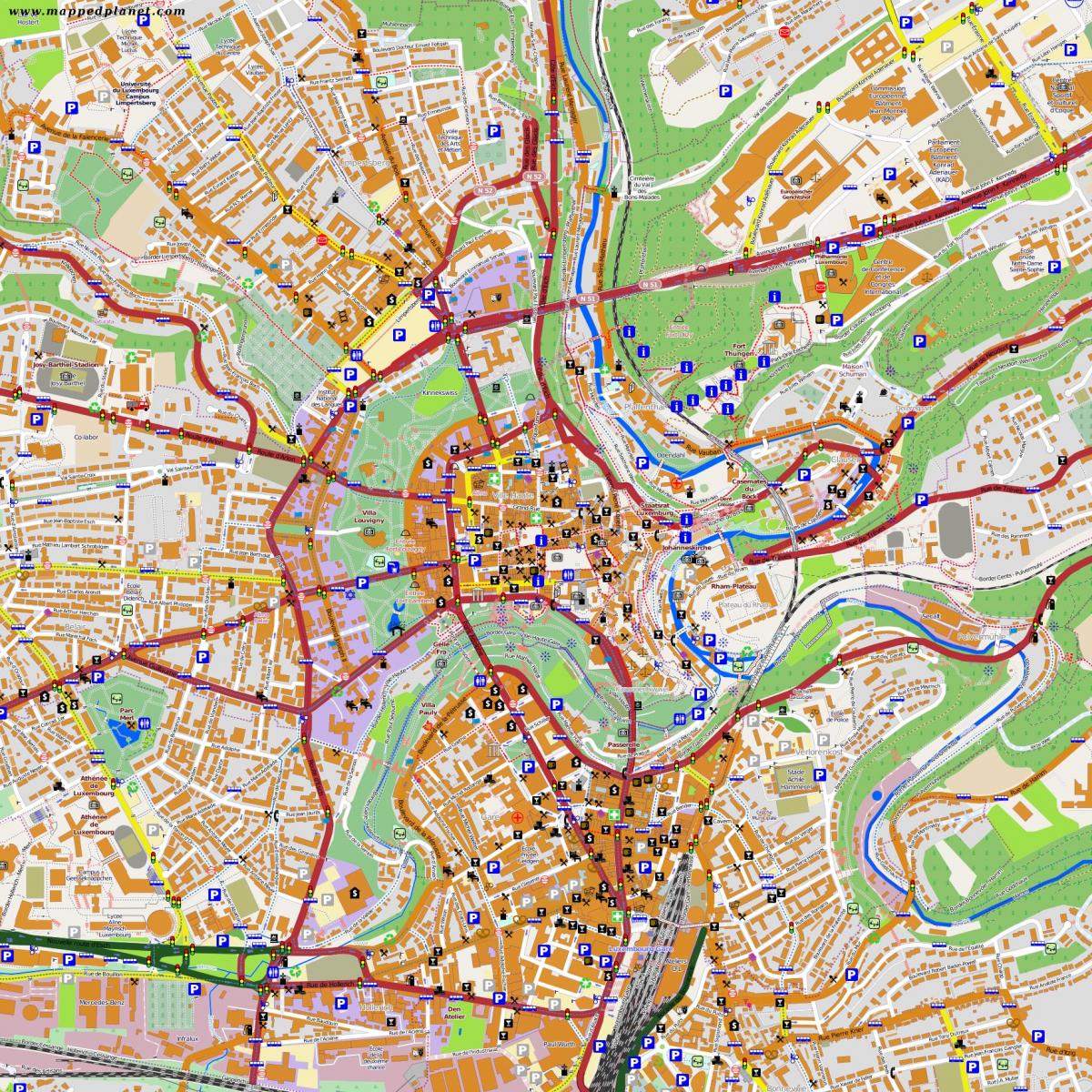 mapa ng Luxembourg city centre