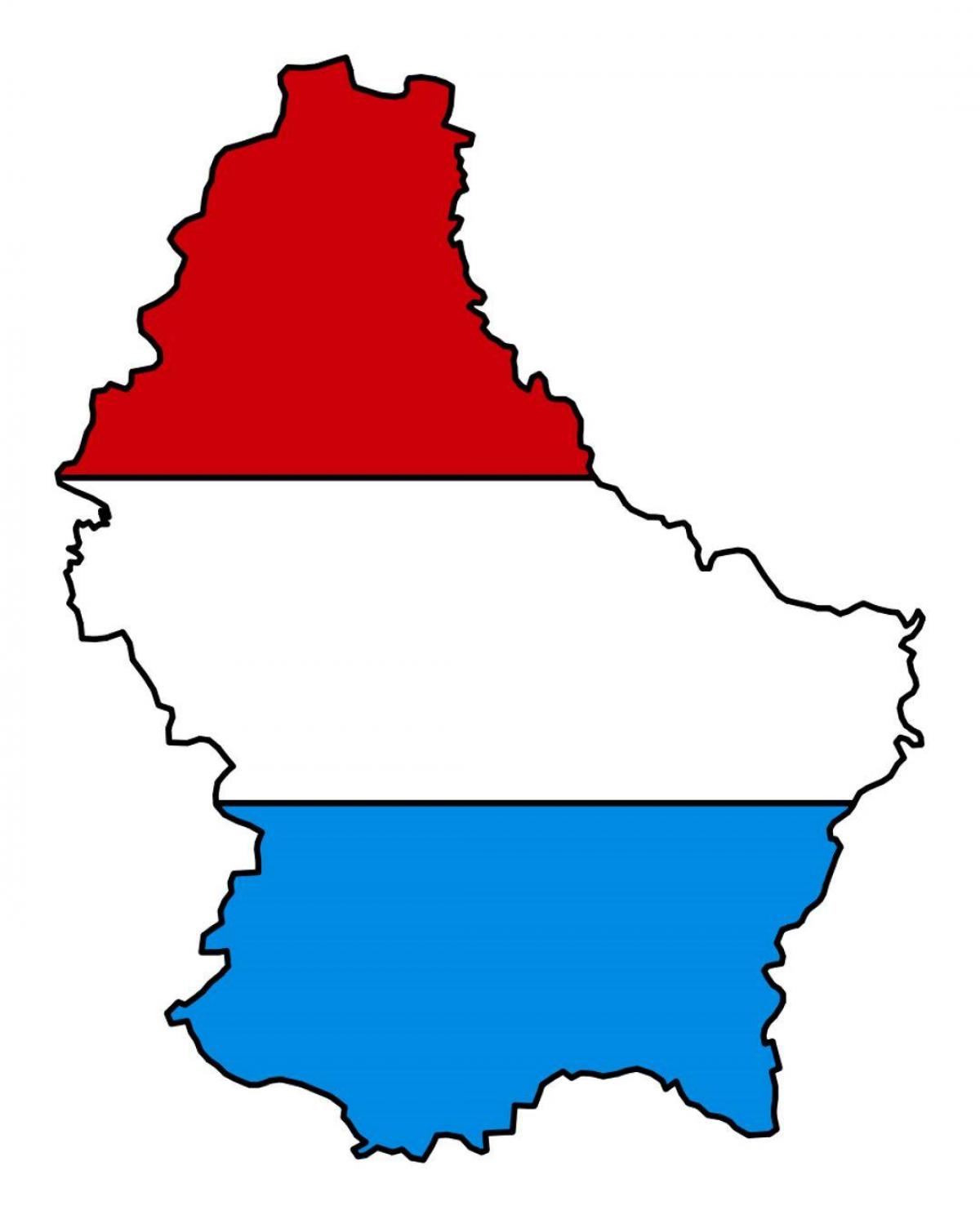 mapa ng Luxembourg bandila 