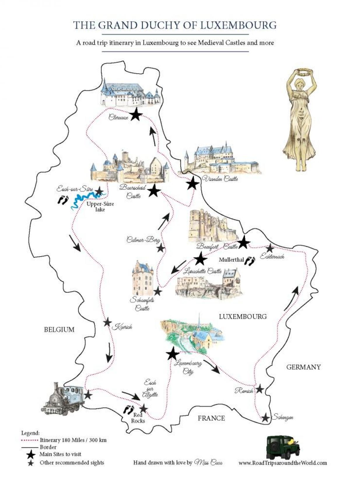 mapa ng Luxembourg kastilyo