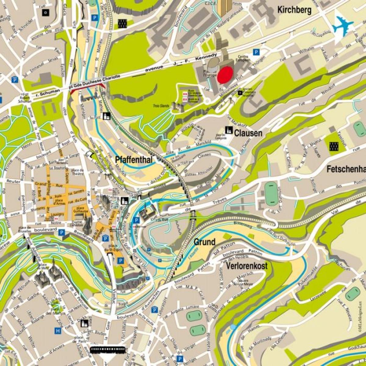 mapa ng kalye Luxembourg