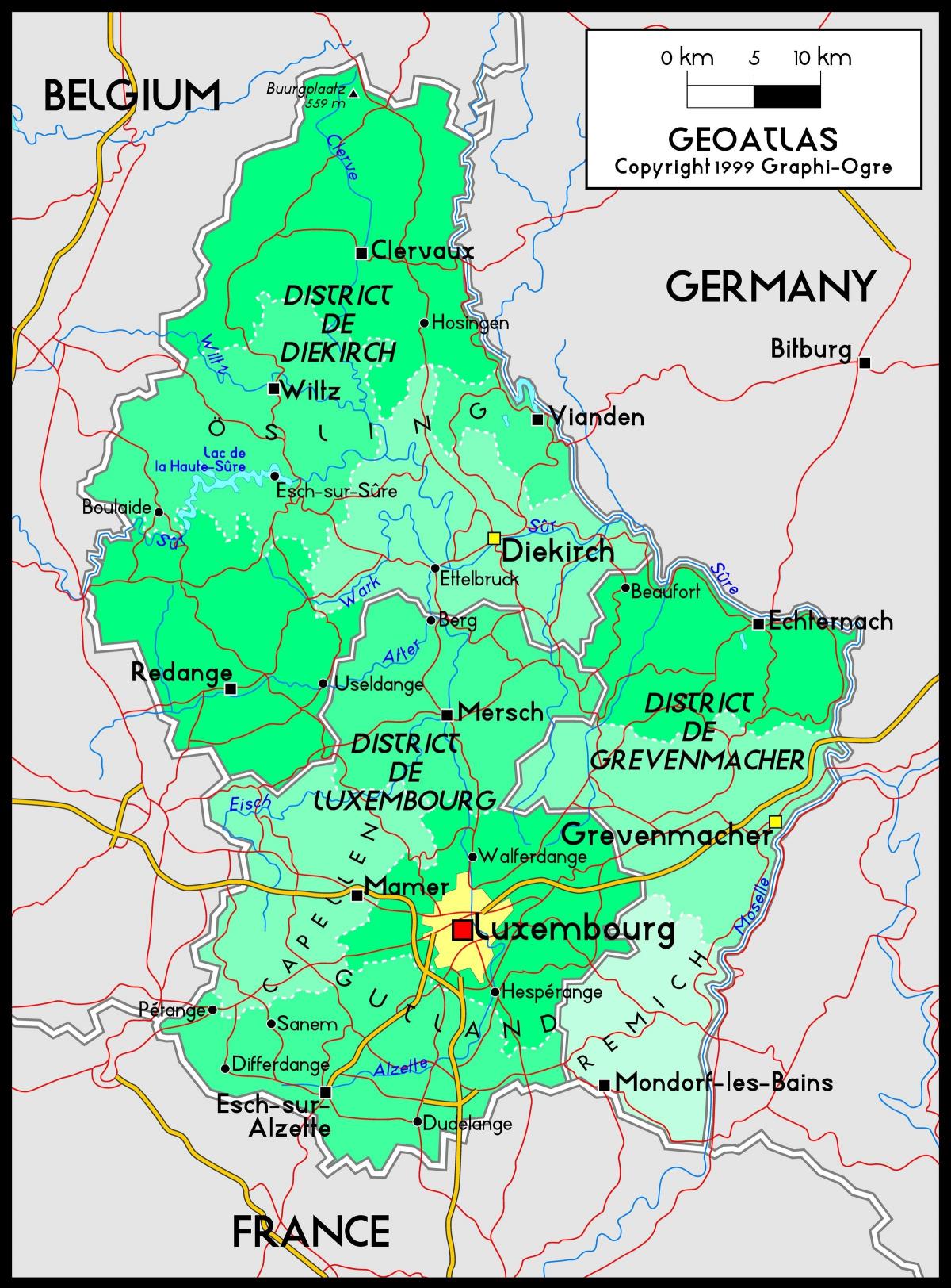 Luxembourg mapa ng lokasyon