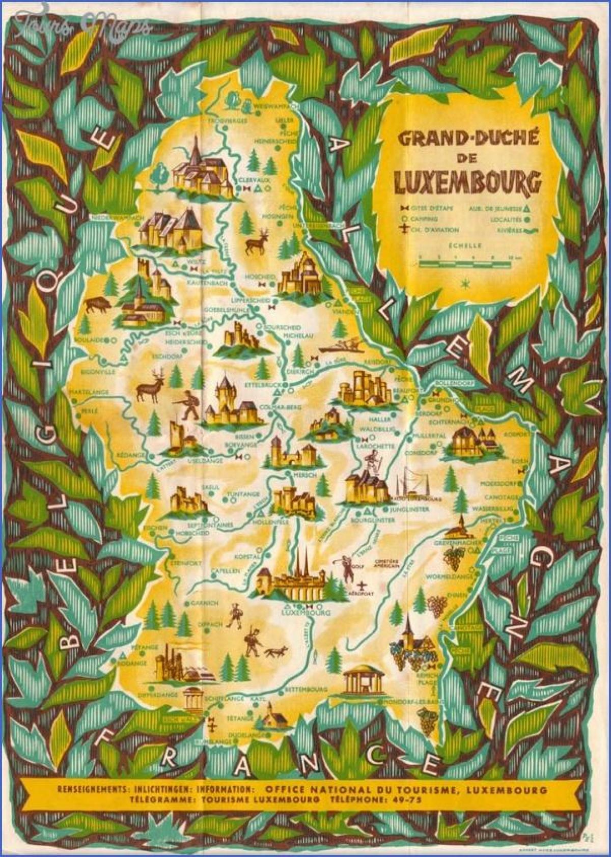 mapa ng Luxembourg sightseeing
