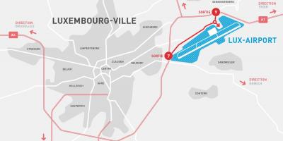 Mapa ng Luxembourg airport