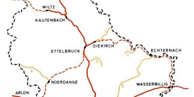 Mapa ng istasyon ng tren sa Luxembourg