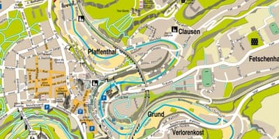 Mapa ng kalye Luxembourg